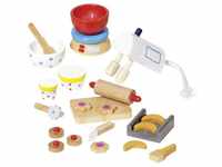 goki Puppen Accessoires-Set Backen, (22-tlg), aus Holz, mit Mixer, Schüssel und