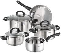 Karcher Topf-Set Mia, Edelstahl (5-tlg), inkl. 3 Glasdeckel, Kochtopfset Induktion