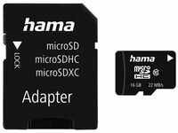 Hama microSDHC 16GB Class 10 22 MB/s + Adapter/Foto Speicherkarte (16 GB, Class...