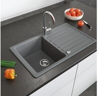Bergstroem Granitsp&uuml;le, Grau, 76 x 46 cm mit Trockenplatz, Rechteckig, 76.5/46...