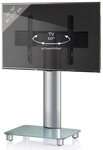 VCM TV-St&auml;nder TV Standfu&szlig; Glas Fernseh Rollen St&auml;nder Fu&szlig; Tosal