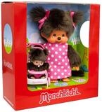 Monchhichi Pl&uuml;schfigur Kinderwagen-Set mit Mutter & Kind 20 cm Monchhichi Puppe