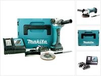 Makita Winkelschleifer DGA 452 RYJ Akku Winkelschleifer 18V 115mm + 2x Akku 1,5Ah +