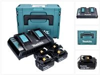 Makita Power Source Kit 18 V mit 4x BL 1850 B Akku 5,0 Ah + DC 18 RD Doppell