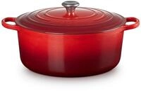 LE CREUSET Br&auml;ter Br&auml;ter Signature rund kirschrot 34cm, Emailliertes Gusseisen