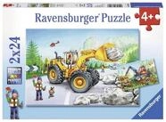 Ravensburger Puzzle Bagger und Waldtraktor. Puzzle 2 x 24 Teile, 24 Puzzleteile