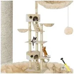 tectake Kratzbaum Katzenbaum Hansi 260 cm - Diverse Farben - Beige-Wei&szlig;, Vielseitig