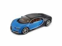 Bburago Modellauto Bugatti Chiron (schwarz-blau), Maßstab 1:18, detailliertes...