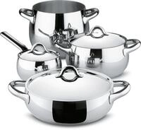 Alessi Topf-Set Mami, Edelstahl (7-teilig, 7-tlg), induktionsgeeignet