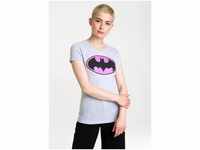 LOGOSHIRT T-Shirt Batman mit coolem Superhelden-Logo, grau