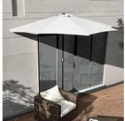 casa.pro Sonnenschirm, &raquo;Eger&laquo; Halbschirm Kurbelschirm 230x300x150cm Wei&szlig;