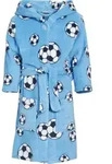 Playshoes Kinderbademantel Fleece-Bademantel Fu&szlig;ball blau 134/140