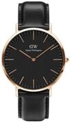 Daniel Wellington Quarzuhr Classic Sheffield Black Rose Gold Armbanduhr 36 mm