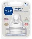 MAM Flaschensauger SkinSoft Weithals Trinksauger aus weichem Silikon