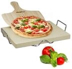 relaxdays Pizzastein Set 3 cm, Cordierit