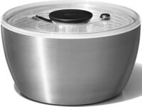 OXO SteeL Salatschleuder, 6 Liter, Edelstahl