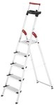Hailo Trittleiter L85 ComfortLine Alu-Haushaltsleiter, Sicherheitsleiter mit 5...