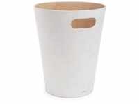 Umbra Mülleimer Woodrow, 7,5 Liter, Weiß / Natur, aus Holz, Papierkorb für...