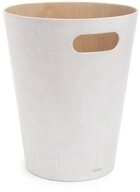 Umbra M&uuml;lleimer Woodrow, 7,5 Liter, Wei&szlig; / Natur, aus Holz, Papierkorb f&uuml;r B&uuml;ro