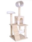 lionto Kratzbaum 133 cm mit Pl&uuml;schbezug, robuste Sisalst&auml;mme, beige/wei&szlig;,