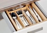 Esmeyer Geschirr-Set Besteckkasten Simon 5-7 F&auml;cher ausziehbar Bambusholz braun