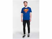 LOGOSHIRT T-Shirt Superman mit coolem Frontprint, blau