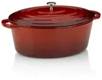 kela Br&auml;ter Gusseisen Br&auml;ter Calido Oval Rot mit Deckel 9,3 Liter, Gusseisen