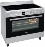 Oranier Elektro-Standherd Edelstahl 90 cm 5 Kochzonen 105 Liter Gro&szlig;fl&auml;chengrill