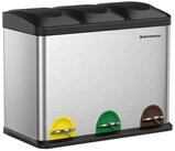 SONGMICS M&uuml;lleimer, M&uuml;lltrennsystem, Abfalleimer, Edelstahl, 45 L
