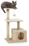 lionto Kratzbaum 85 cm, kompakter Spielbaum f&uuml;r Katzen, mit Wandhalterung,...