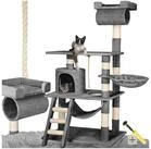 tectake Kratzbaum Katzenbaum Stokeley 141 cm Diverse Farben, Vielseitig mit robusten