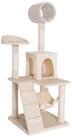 lionto Kratzbaum 133 cm mit Pl&uuml;schbezug, robuste Sisalst&auml;mme, beige, stilvoller