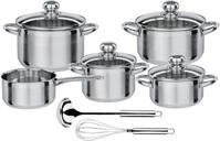 GSW Topf-Set Silver Star, Edelstahl (Set, 11-tlg., Bratentopf &Oslash; 16/20 cm,