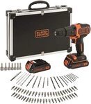 Black + Decker Akku-Bohrmaschine Akkubohrmaschine 80 tlg. Set, 1 W, 18 V,...