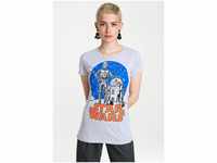 LOGOSHIRT T-Shirt R2-D2 & C-3PO Star Wars mit coolem Frontprint, blau|grau