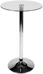 CLP Bartisch Stehtisch Rund (1er), mit Glas-Tischplatte & Metall-Gestell