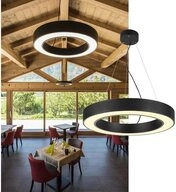 SLV Pendelleuchte LED Pendelleuchte Medo Ring in schwarz, &Oslash; 600 mm, LED