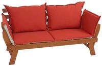 Garden Pleasure Gartenlounge-Bank FORTUNA, mit umklappbarer Armlehne und Wendekissen,