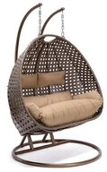 HOME DELUXE H&auml;ngesessel Polyrattan H&auml;ngesessel TWIN - inkl. Regenabdeckung...