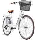 bergsteiger Cityrad Paris 26 Zoll, 28 Zoll Damenfahrrad, ab 140 cm, Korb, Licht, 6