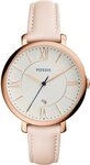 Fossil Quarzuhr JACQUELINE ES3988, Armbanduhr, Damenuhr, Datum, analog, Lederarmband