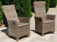 MERXX Gartenstuhl Toskana (Set, 2 St), 2er Set, Polyrattan/Akazie, inkl....