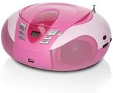 Lenco SCD-37 USB Pink UKW-Radio (FM, 3 W, USB- & AUX-Eingang, flexibel mit...