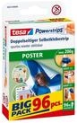 tesa Klebehaken POWERSTRIPS Poster Doppelseitige Klebestreifen, (Packung, 96-St., 96