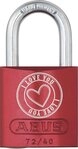 ABUS Vorh&auml;ngeschloss ABUS Love Lock Rot 72/40 Aluminium Liebesschloss Lock-Tag