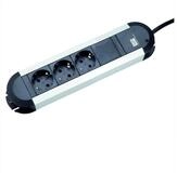 Bachmann PRIMO Steckdosenleiste 3x Schutzkontakt, Aluminium Steckdosenleiste