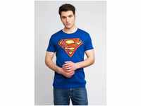 LOGOSHIRT T-Shirt Superman mit lässigem Retro-Print, blau
