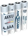 ANSMANN AG Akku AAA 550mAh Micro NiMH 1,2V &ndash; 1000x wiederaufladbar (4 St&uuml;ck)...