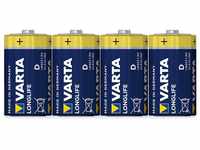 VARTA 4 VARTA Batterien LONGLIFE Mono D 1,5 V Batterie, (1,5 Volt V)