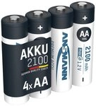 ANSMANN AG Akku AA 2100mAh Mignon NiMH 1,2V &ndash; 1000x wiederaufladbar (4...